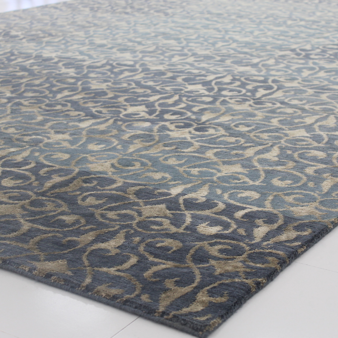 Custom blue pattern rug